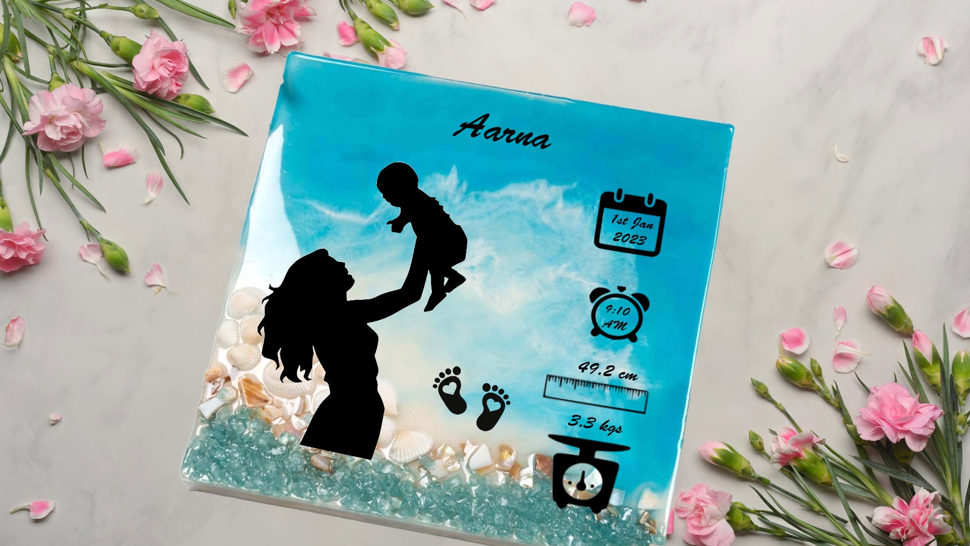 Baby Milestones SVG Files: Resin Art - Ahaeli