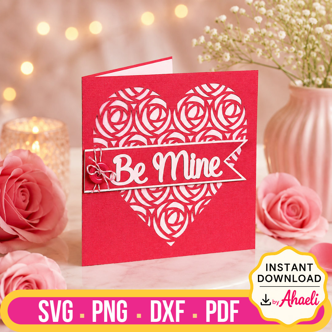 Be Mine Love Card Set: Digital Rose Collection