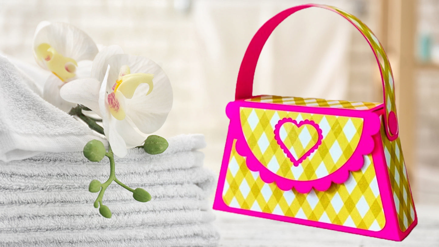 Chic Handbag Party Favor Box SVG File - Ahaeli