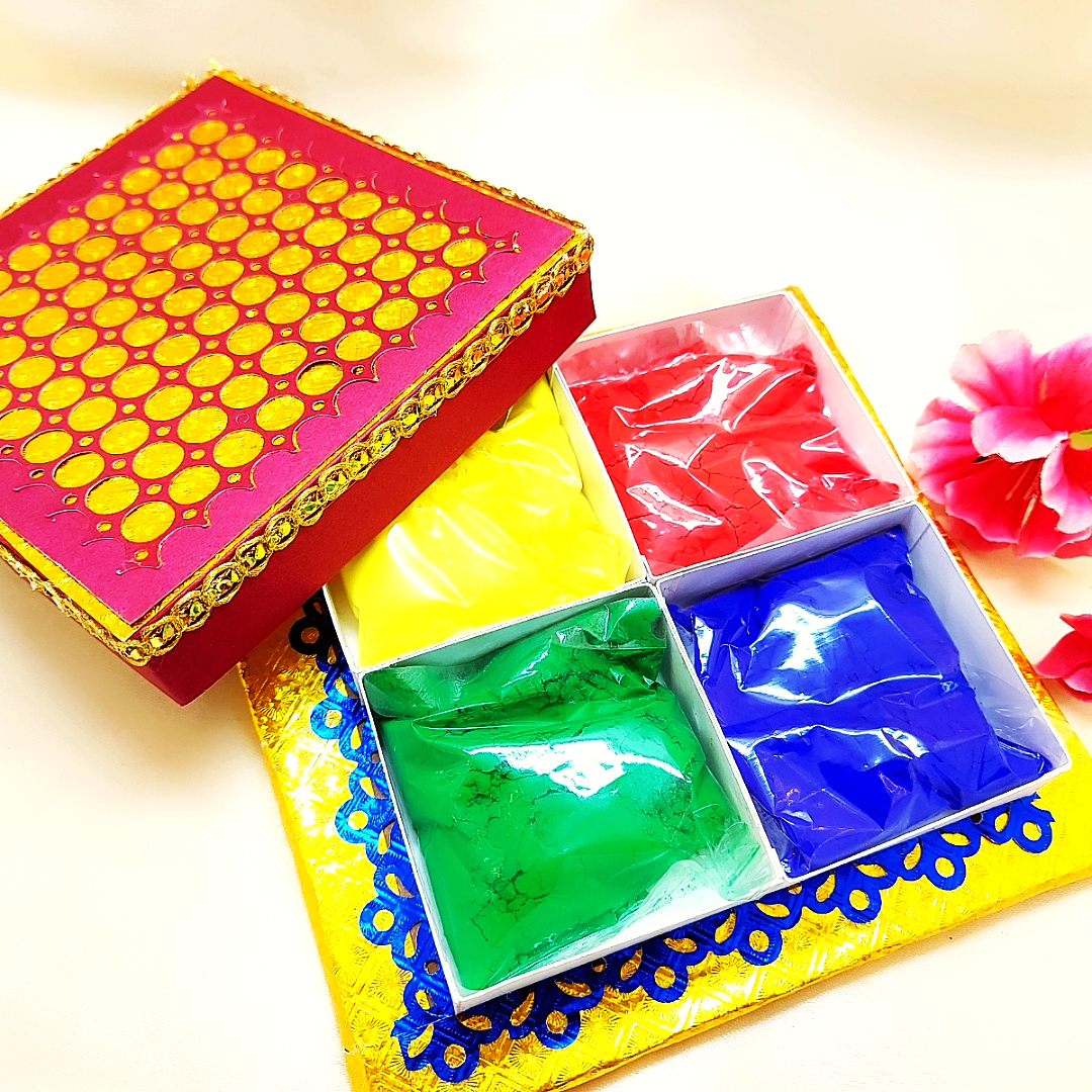Holi Organic Colours - Pack of 4 colors (Gift Box) - Ahaeli