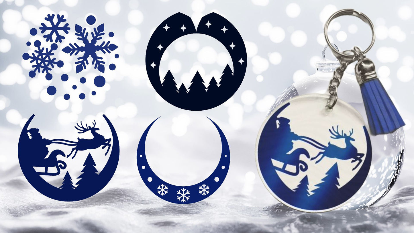 Christmas Sparkle SVGs - Acrylic Keychain Bundle - Ahaeli
