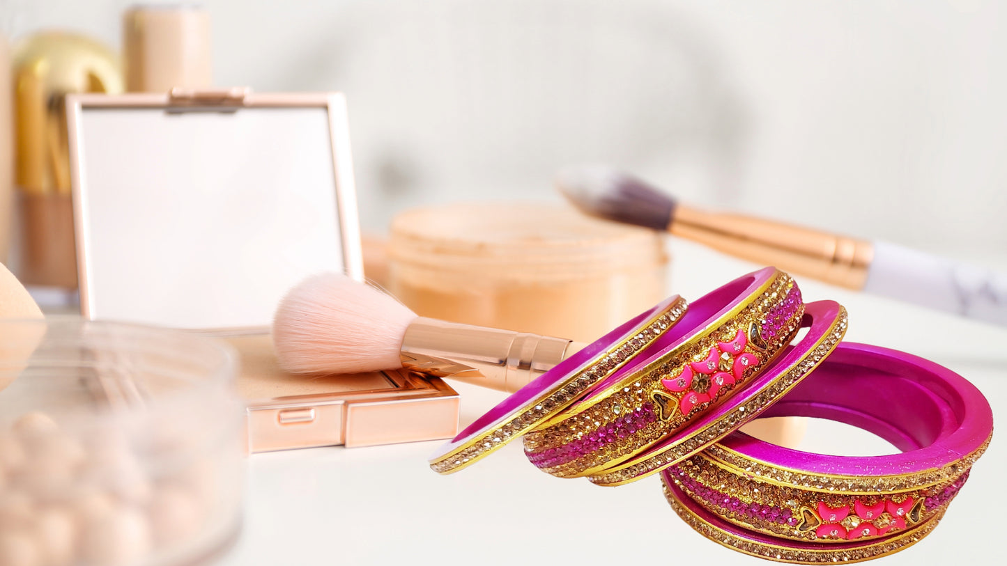 Lac Bangles - Radiant Orchid Opulence (Set of 6) - Ahaeli