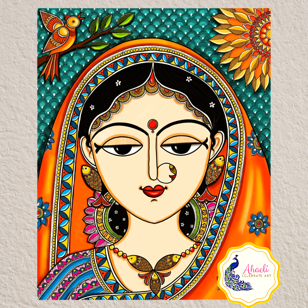 Paintings -Feminine Elegance (Mithila Art) - Ahaeli
