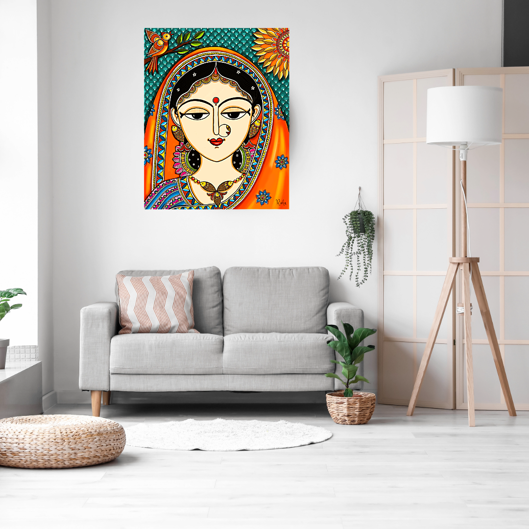 Paintings -Feminine Elegance (Mithila Art) - Ahaeli