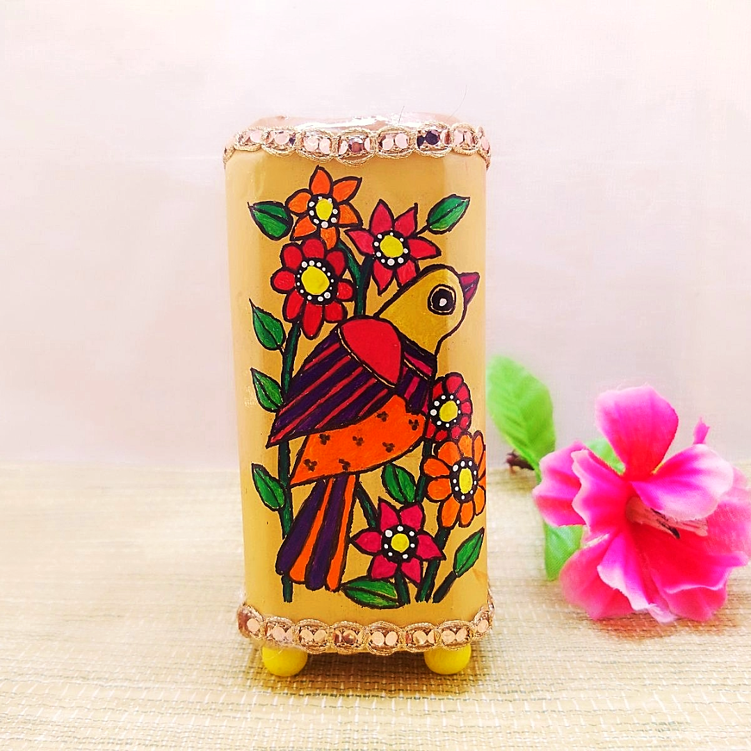 Pen Stand - Bird Design Mithila Art - Ahaeli
