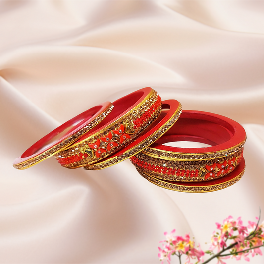 Lac Bangles - Red Elegance (Set of 6) - Ahaeli