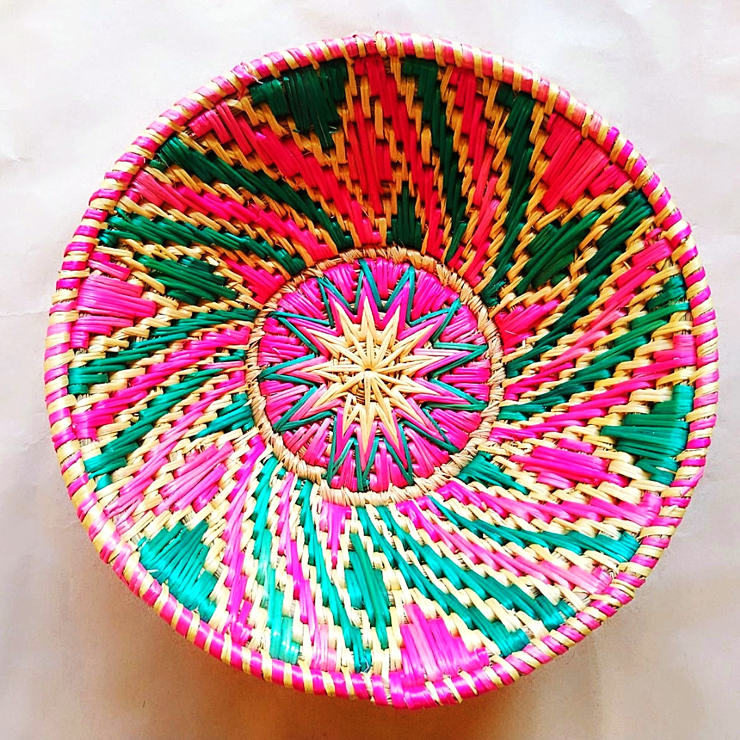 Sikki Grass Decorative Basket- Swirl design small - Ahaeli