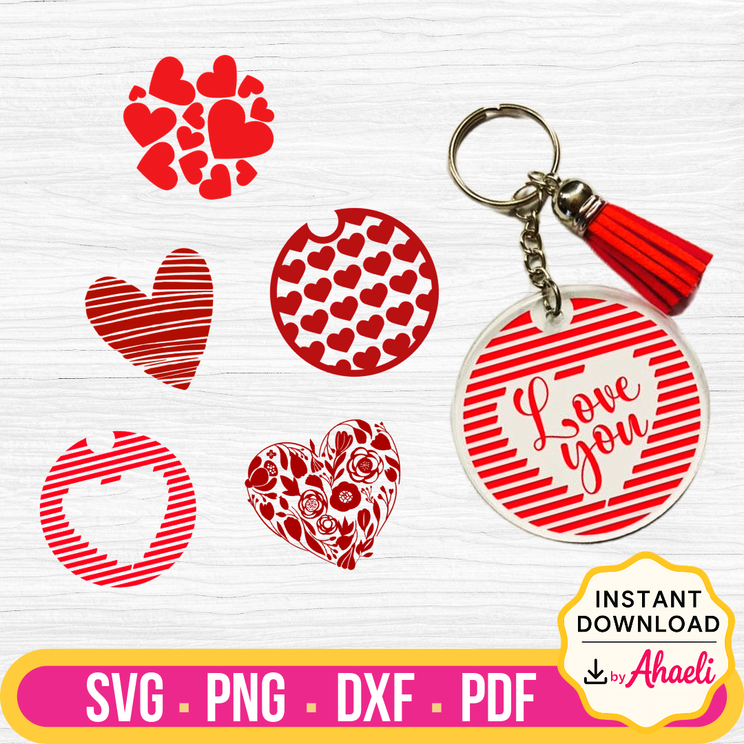Valentine's Heart Keychain Craft Bundle