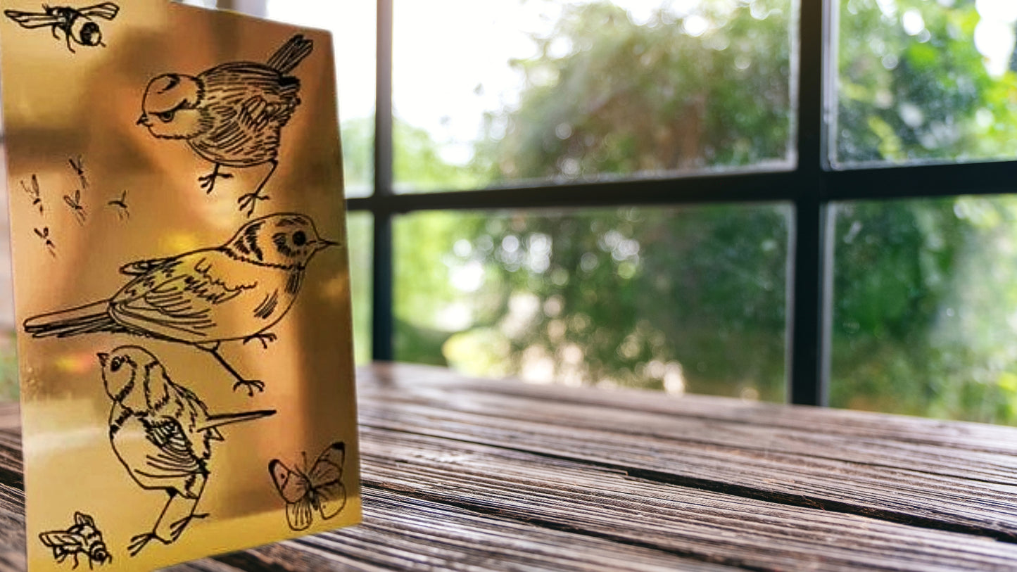 Wildlife Engraving SVG: Birds, Butterflies, and Bees Garden Art - Ahaeli