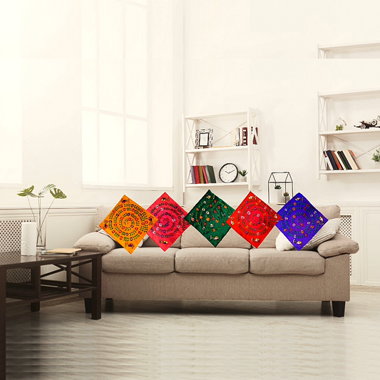 Cushion Cover - Floral Mithila Art - Ahaeli