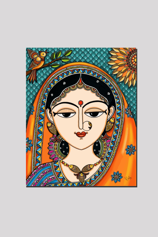 Paintings -Feminine Elegance (Mithila Art) - Ahaeli