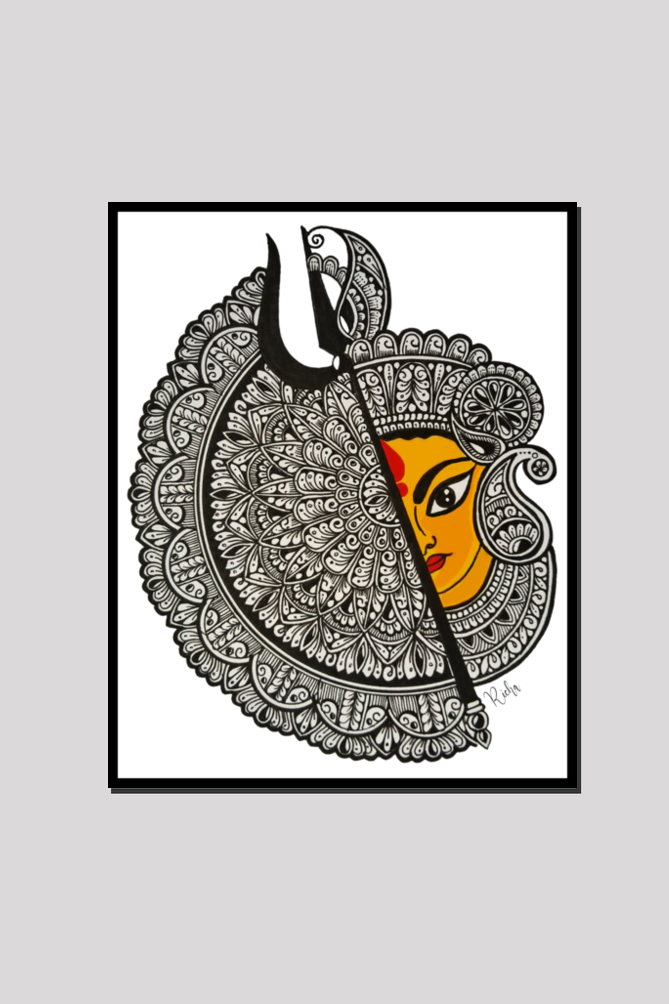 Paintings - Divine Durga (Mandala Art) - Ahaeli