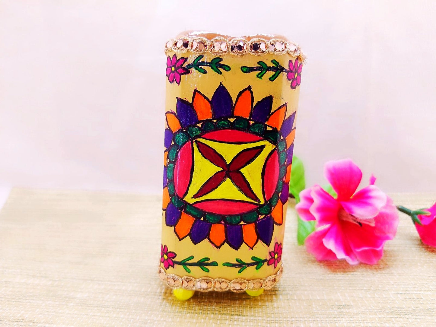 Pen Stand - Bird Design Mithila Art - Ahaeli