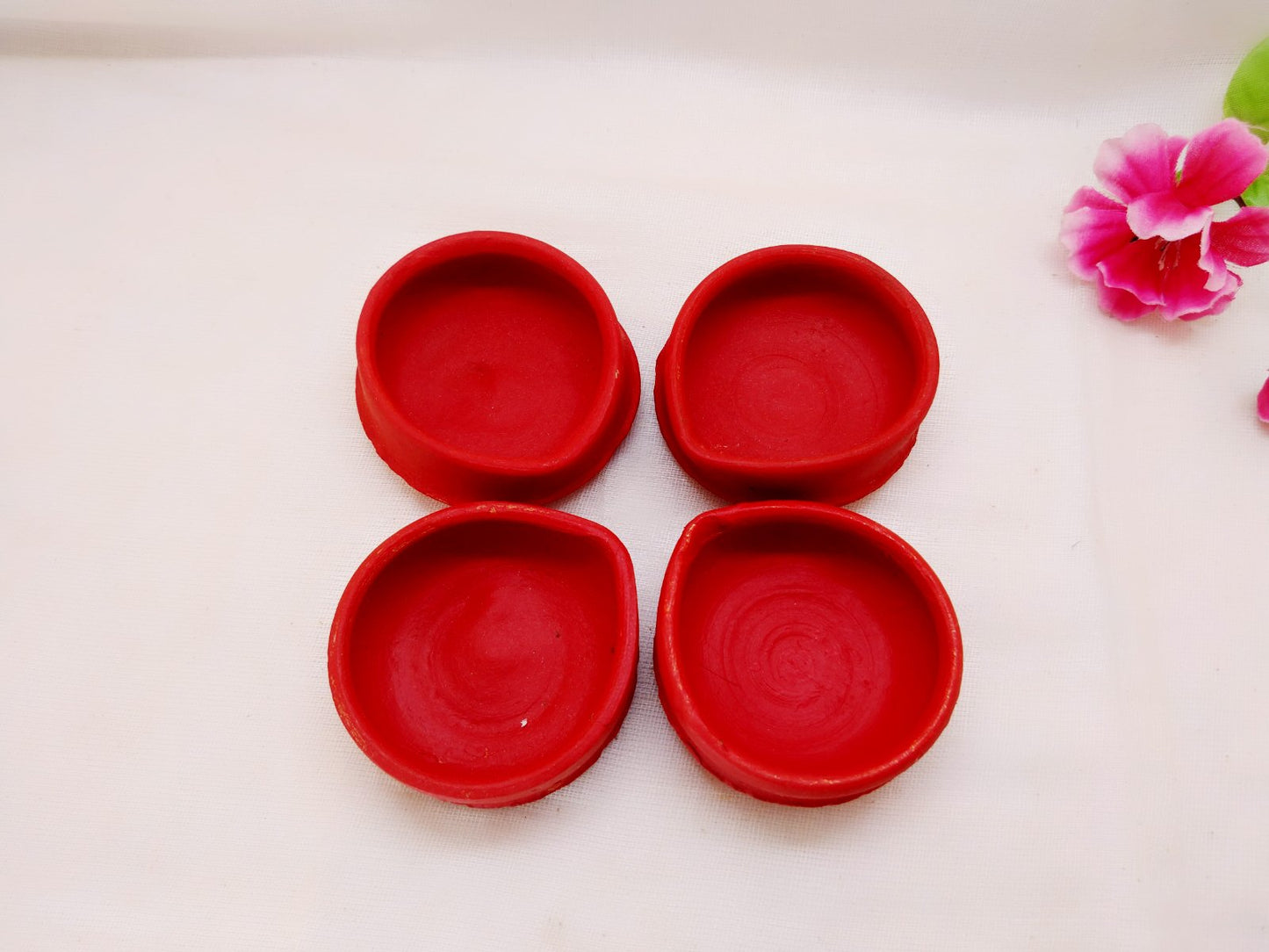 Terracotta Diya - Bright Red - Ahaeli
