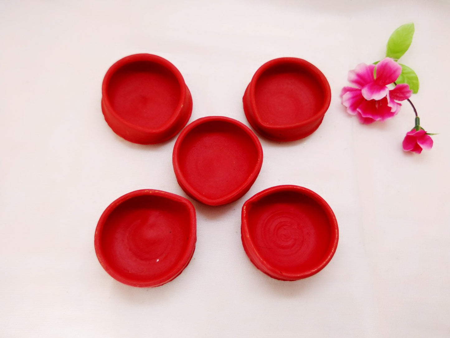Terracotta Diya - Bright Red - Ahaeli