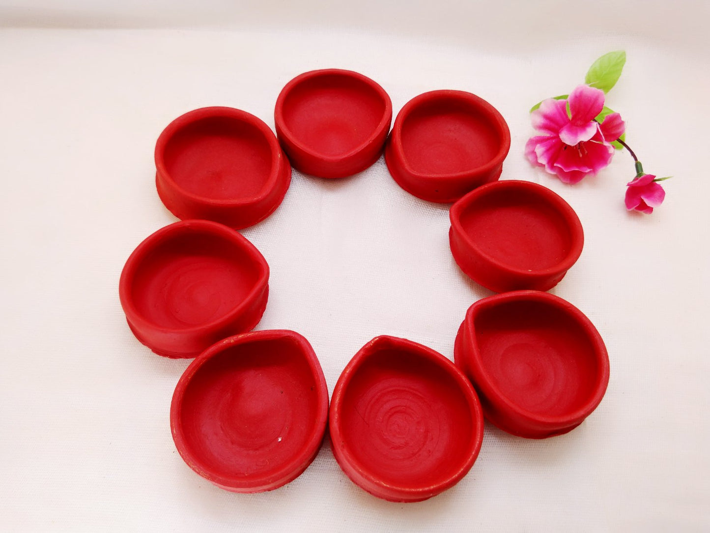 Terracotta Diya - Bright Red - Ahaeli