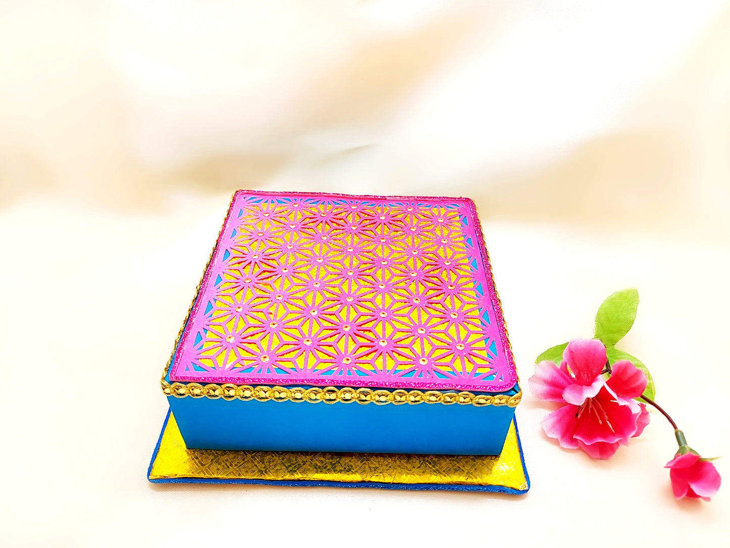 Holi Organic Colours - Pack of 4 colors (Papier Mache Box) - Ahaeli