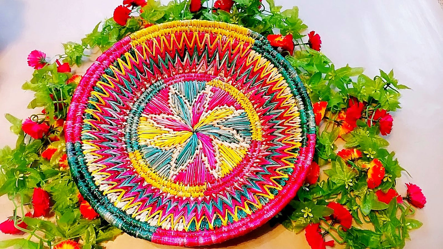 Sikki Grass Decorative Basket - Floral - Ahaeli