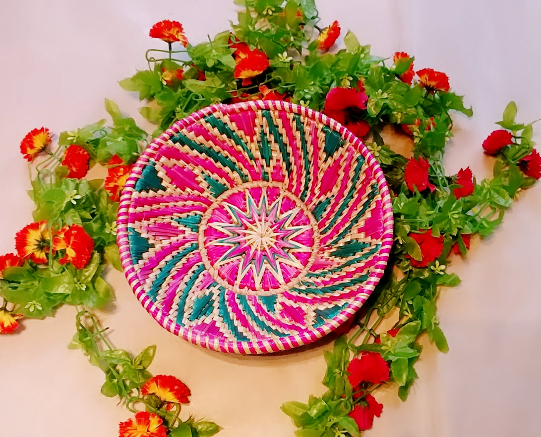 Sikki Grass Decorative Basket- Swirl design small - Ahaeli