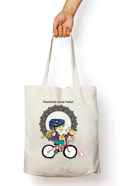 Tote Bag - Pawsitively Living Today! - Ahaeli