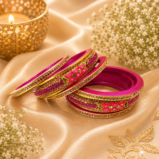 Lac Bangles - Magenta Majesty (Set of 6)