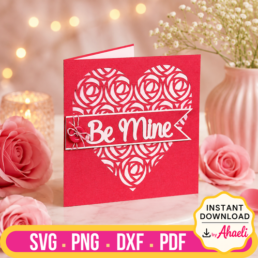 Be Mine Love Card Set: Digital Rose Collection