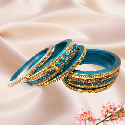 Lac Bangles - Ferozi Essence (Set of 6) - Ahaeli