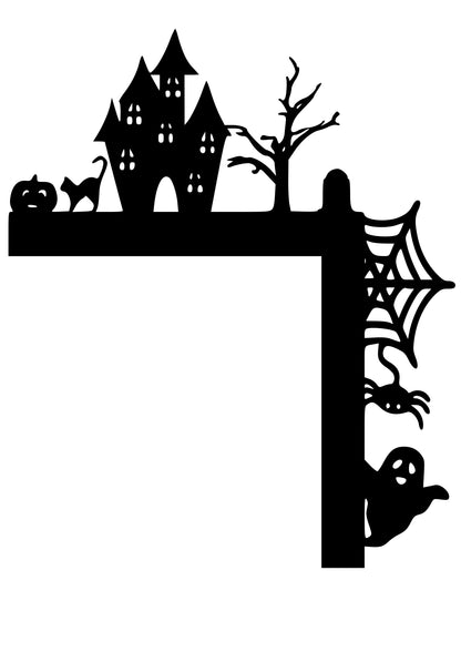 Halloween Door Corner Decor SVG Templates - Ahaeli