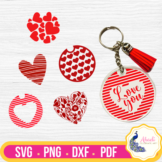 Valentine's Heart Keychain Craft Bundle - Ahaeli
