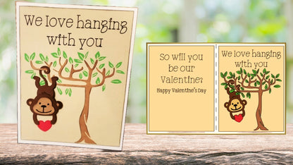 Charming Monkey Love SVG Card - Valentine's Edition - Ahaeli