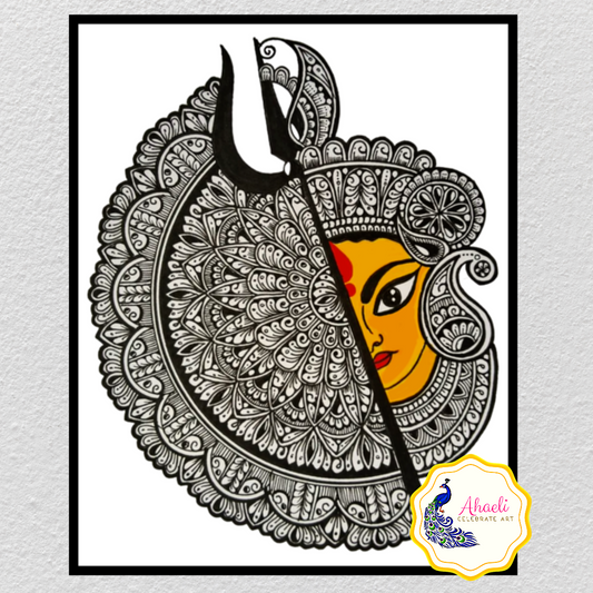 Paintings - Divine Durga (Mandala Art) - Ahaeli