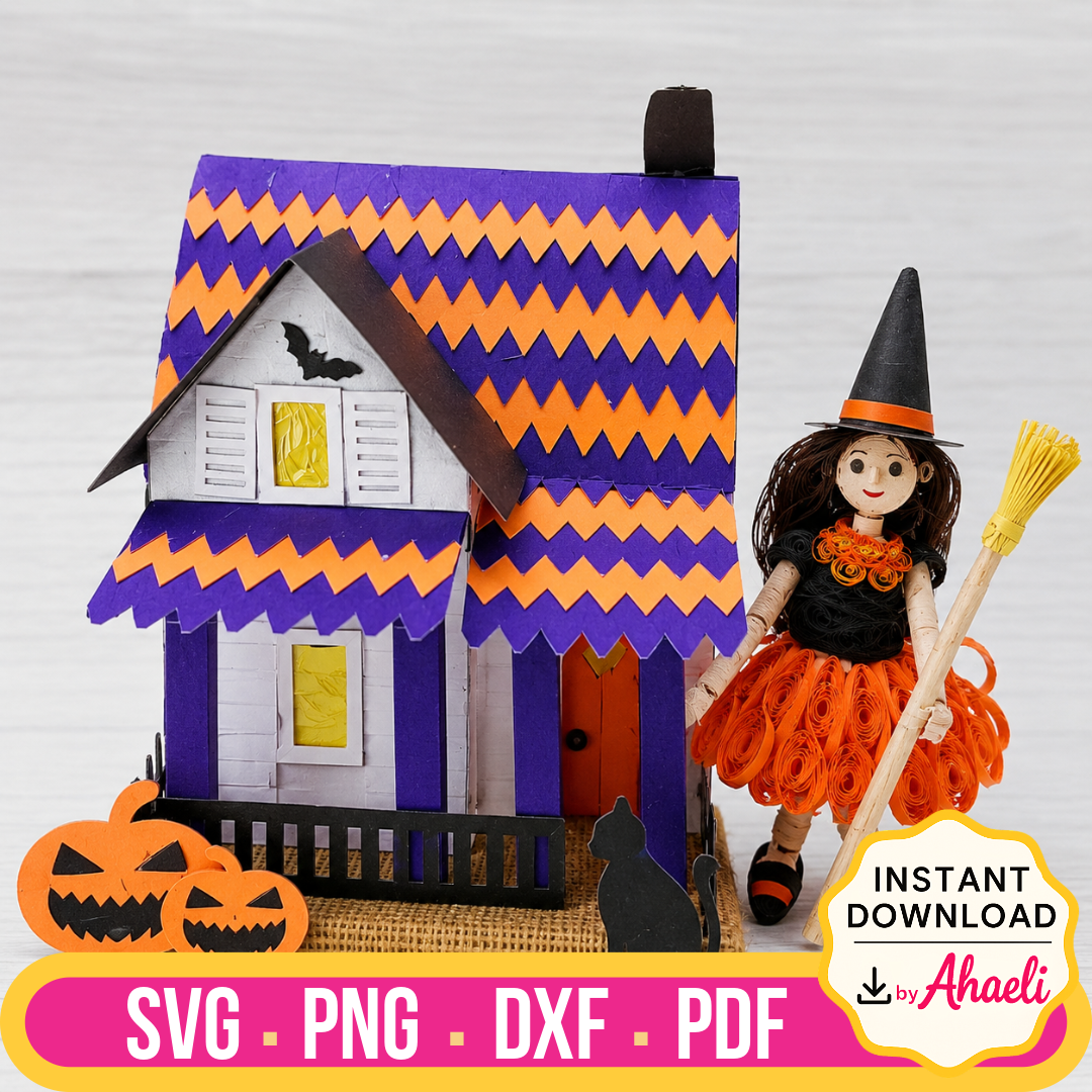 Spooky Halloween House Craft Template