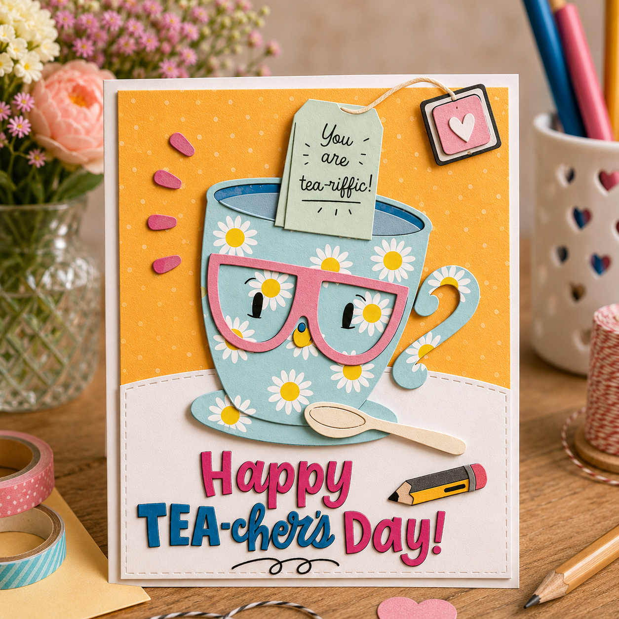 Tea-riffic Teacher's Day Card