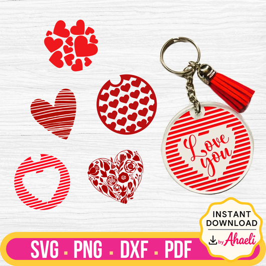 Valentine's Heart Keychain Craft Bundle