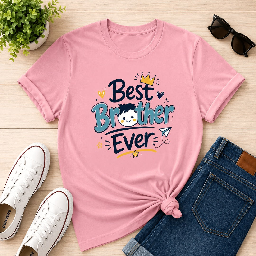 Ahaeli Best Brother Ever Cute Graphic flamingo men's cotton T-shirt with premium printed design.