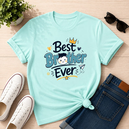 Ahaeli Best Brother Ever Cute Graphic mint men's cotton T-shirt with premium printed design.