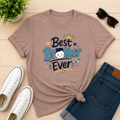 Ahaeli Best Brother Ever Cute Graphic mushroom men's cotton T-shirt with premium printed design.