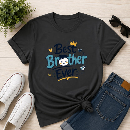 Ahaeli Best Brother Ever Cute Graphic steel grey men's cotton T-shirt with premium printed design.
