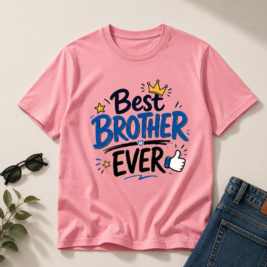 Ahaeli Best Brother Ever flamingo men's cotton T-shirt with premium graphic print.