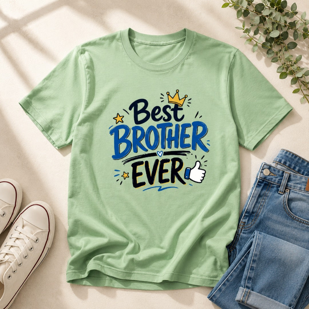 Ahaeli Best Brother Ever jade men's cotton T-shirt with premium graphic print.