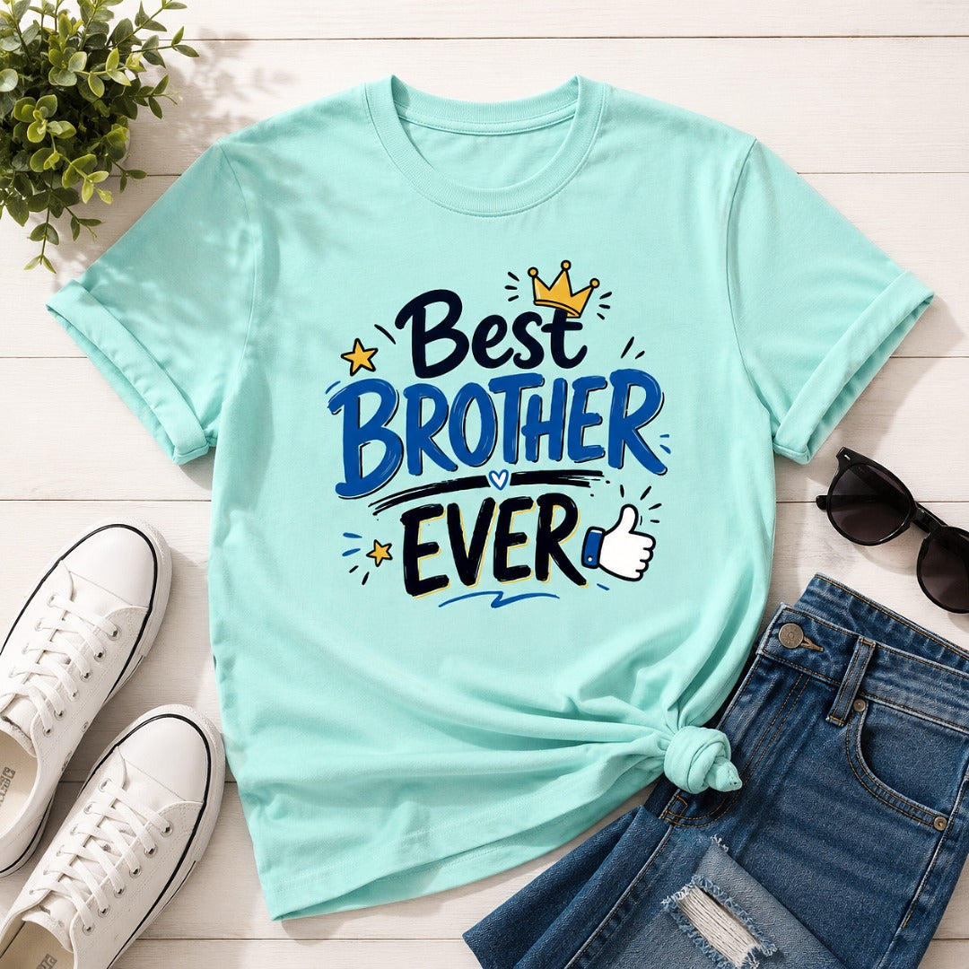 Ahaeli Best Brother Ever mint men's cotton T-shirt with premium graphic print.