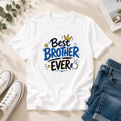 Ahaeli Best Brother Ever white men's cotton T-shirt with premium graphic print.