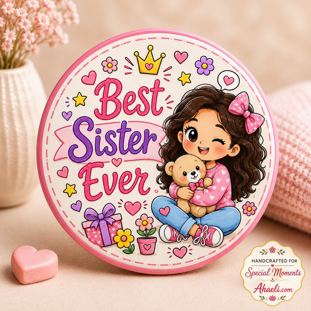 Best Sister Ever Pin Badge – Cute Sister Appreciation Gift