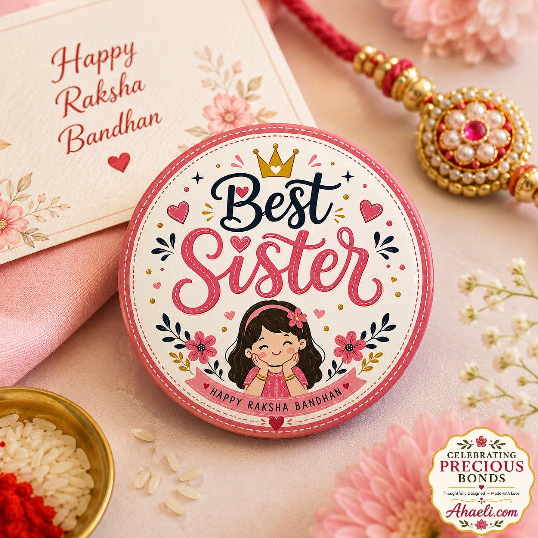 Best Sister Rakhi Badge – cute Raksha Bandhan pin badge gift for sister