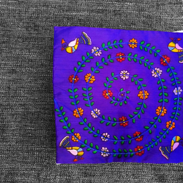 Cushion Cover - Floral Mithila Art - Ahaeli