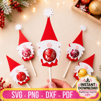 Gnome lolly holder SVG bundle for Christmas lollipop and candy holder crafts