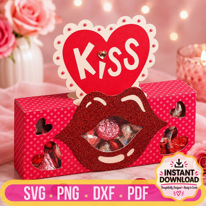 LoveLips Valentine's Day lips candy box SVG digital cut file for DIY treats