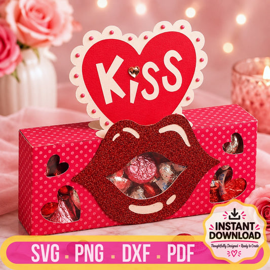 LoveLips Valentine's Day lips candy box SVG digital cut file for DIY treats