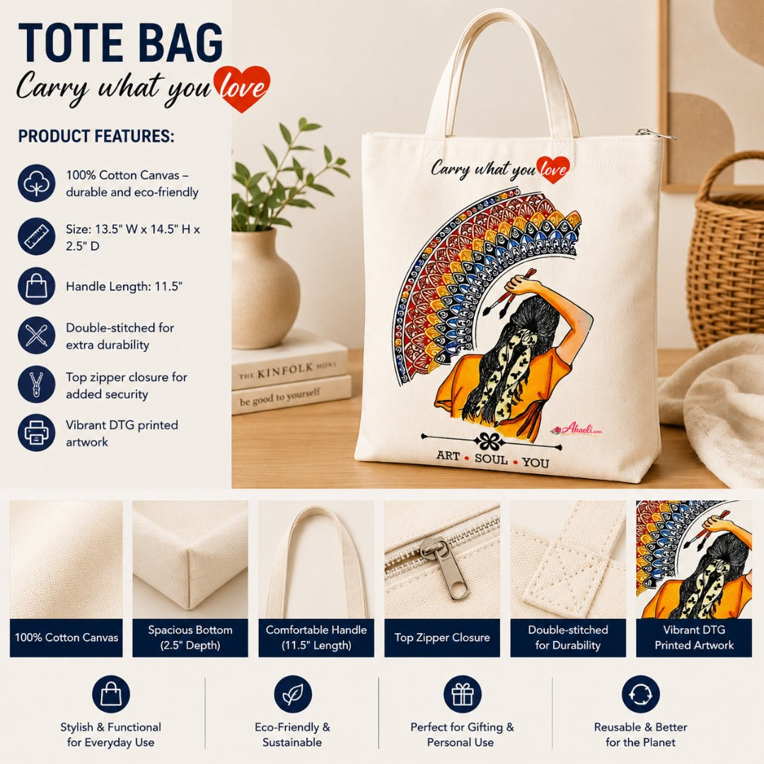 Mandala Artist Tote Bag – Creative Canvas Tote Bag