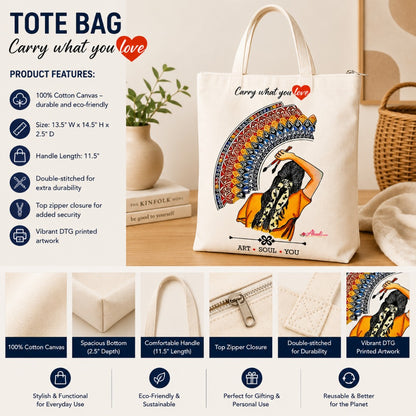 Mandala Artist Tote Bag – Creative Canvas Tote Bag